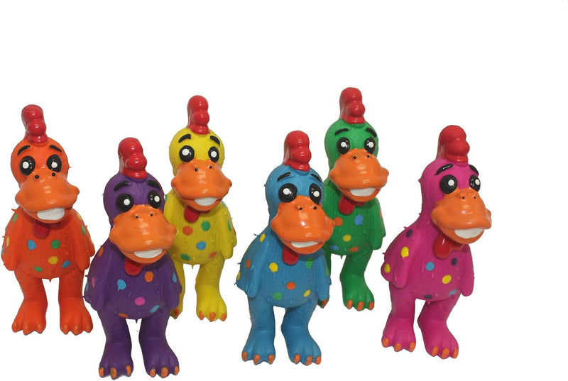 Multipet's Mini Globken Latex Plush Filled Polka Dot Chicken Dog Toy, 5-1/2-Inch
