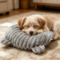 Plush Pet Sofa Bolster Pillow, Warm Cozy Neck Support Cushion for Dog Cat, M Gray