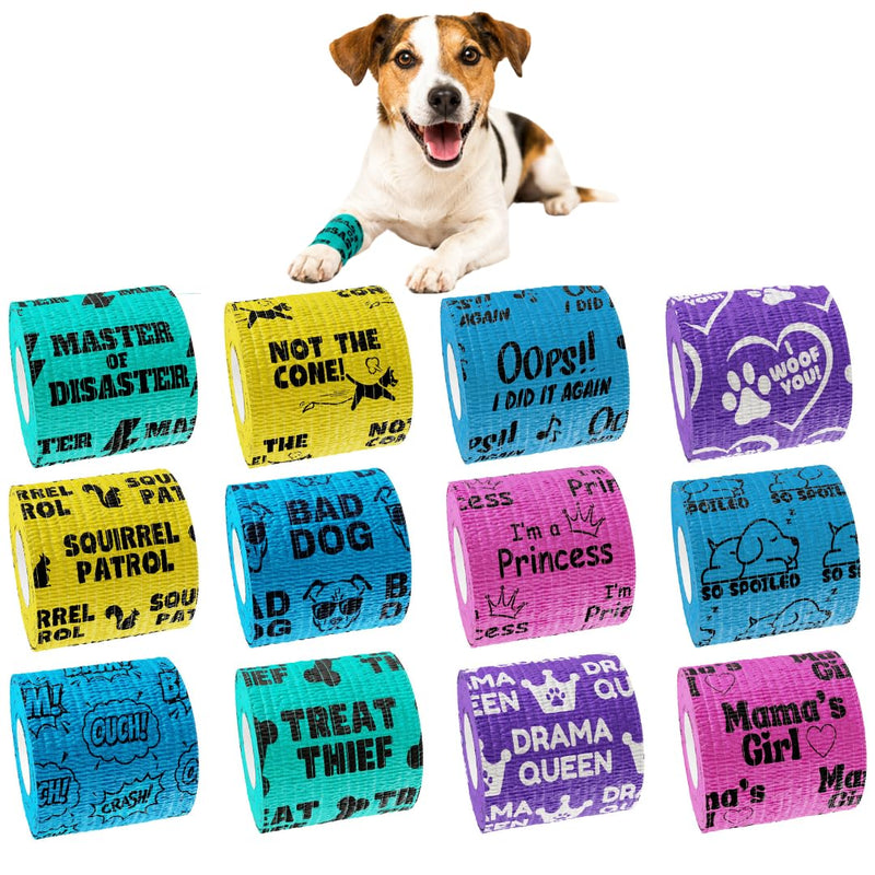 Vet Wrap for Dogs – Funny Dog Bandage for Wounds - 12 Pack of 2