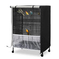 GeerDuo Bird Cage Cover, 600D Universal Parrot Cage Cover for Night, 100% Shading Oxford Cloth with Waterproof PU Coating Layer, Adjustable Soft Airy Nylon Mesh Net