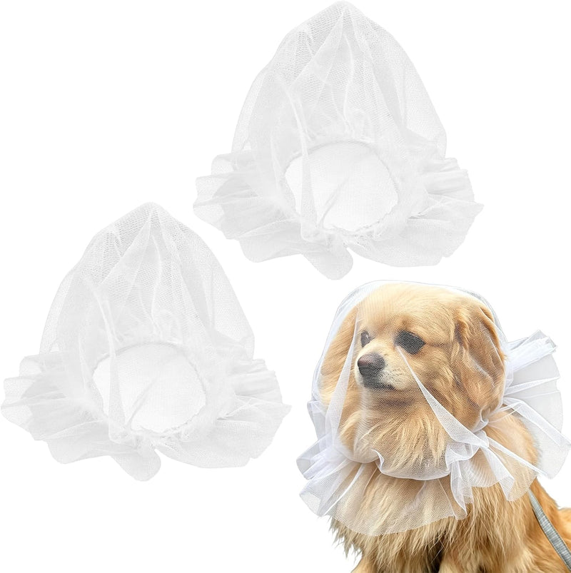 Dog Face Mesh Net, 2 Pcs Quick Release Head Cover, Anti Eating Pet Headgear for Cats, Small Medium Dogs