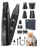 M&M STAR Dog Grooming Kit, 4-in-1 Dog Clippers for Grooming, Cordless Dog Hair Trimmer with Dog Paw Trimmer & Dog Nail Grinder, Low Noise Pet Clippers for Dogs Cats Face Ears Paws