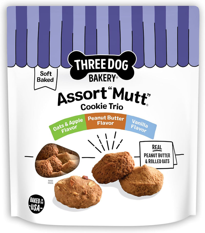 Three Dog Bakery AssortMutt Trio Dog Treats - 48 oz Variety Pack