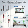 AKKEE Aquarium Vacuum Gravel Cleaner, 36W Electric Fish Tank Cleaner Vacuum, 8 in 1 Multifunctional Aquarium Cleaner for