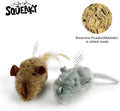TTcat 2Pcs Silvervine Feather Mice for Cats and Kittens,Interactive Cat Mice Toy,Melody Chaser Cat Play Squeaking Mice.