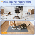 Large Dog Mats for Food and Water, 32"x24" Waterproof Pet Food Mats for Floor Nonslip Silicone Bowl Mats with Raised Edges