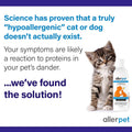 Allerpet Cat Dander Remover w/Free Pair of Grooming Gloves and Mitt - Effective Cat Dander Reduction, Anti Allergen Solution Made in USA - (12oz)