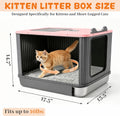 Stainless Steel Cat Litter Box Enclosed, Small, Dual Entry, Pull-Out Tray