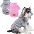 2 Pack Dog Hoodie Warm Hood Dog Sweater Cold Weather Small Dogs Sweatshirt Comfort Pet Clothes for Small Medium Dogs wit