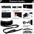 Skmeditec Hands Free Dog Leash with Waist Bag for Large Dog Walking, Shock Absorbing Bungee Leash with Zipper Pouch for 