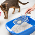 DUSTNIX Cat Litter Scoop, Metal Scooper, Deep Shovel, Ergonomic Handle, Kitten Poop Sifting, Durable, Heavy Duty Speed Sifter, for Litter Box （Silvery-Gray）