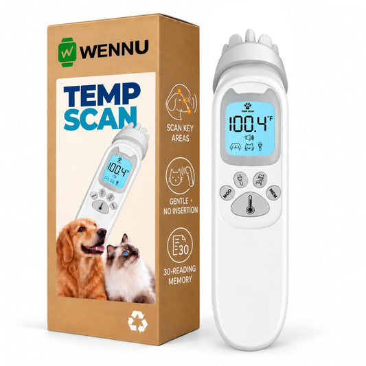 Non-Contact Pet Thermometer for Dogs and Cats, Continuous Scan Temperature Monitoring, Easy-to-Use Design, Gentle Daily 