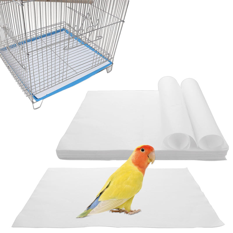 GBACHOOSE 200 Pack Bird Cage Liner Papers, 17x12 Inch Non-Woven Bird Cage Liners Disposable Cage Paper Liners, Precut Absorbent Cushion Pad Mat Accessories for Pet Bird Parrot