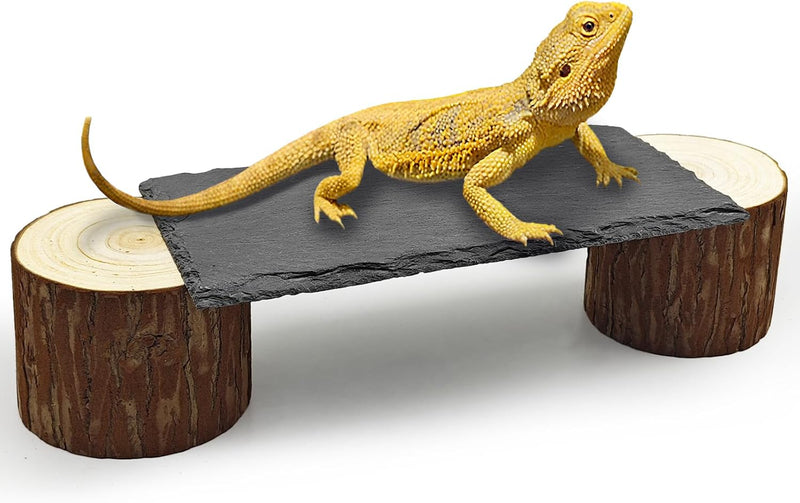 Bearded Dragon Basking Platform,Natural Slate Reptile Basking Rock,L