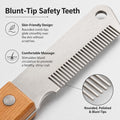 Dog Hand Stripping Knife, Fine-Tooth Tool for Wiry Coats, Wood Handle