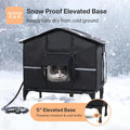 Veehoo Outdoor Heated Cat House Weatherproof, Outside Insulated Cat Shleter