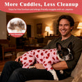 Dog Pajamas for Large Dogs, Soft Stretchy Lightweight Dog Onesie with Red Heart Print, Full Body Dog PJs for Anti-Sheddi
