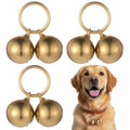 TIESOME 3 Pcs Dog Collar Bell, Copper Brass Extra Loud Collar Bells for Pets, Anti Lost Tracking Training Pendant, Small Dogs & Cats