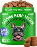 Calming Hemp Treats for Dogs Made in USA Organic Hemp Natural Separation Aid Helps Barking, Chewing, Thunder, Fireworks,