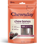 Chewsday, Dog Treats, Rawhide Free Chew Bones, 3 Count, Real Ingredients
