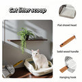 Premium Stainless Steel Cat Litter Scoop-Triple Guard Walls&Non-Stick Design,Silver,Flat Shovel Head Design Solid Deep E