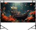 Pirate Shipwreck Aquarium Background Under The Sea Coral Reefs Fish Tank Background Underwater Sunken Ship Landscape Ter