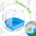 Honeydak 3 Pieces Clear Bird Bath for Cage Parakeet Bird Cage Accessories Hanging Bath Box Parrot Bathing Tub with Clear View for Cockatiel Conure Canary Budgies Parrots Blue Green White