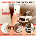 TGIOW Cat Door Latch, 2 Pcs Door Latch for Cats Keep Dogs Out of Litter Box and Food, Cat Door Stopper with 6 Adjustable Straps 2.5-6.5" Wide, Preventing Hand Pinching, Including Door Plate, White