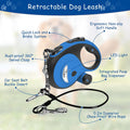 26Ft Retractable Dog Leash - for Dog Up to 110lbs, Tangle Free Walking Leash with Chew Proof Cable | LED Light | Dispens