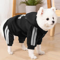 LONTEPET Dog Hoodie 4 Legs Jumpsuit for Small Dogs Puppy Clothes Dog Pullover Sweatshirt Cotton Doggie Winter Coat Cat Apparel（Small，Black）