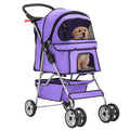 FDW | 4-Wheel Foldable Pet Stroller | Purple | Lightweight & Portable