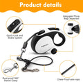 WRSOMIT Retractable Dog Leash with Chew Proof Cable, 26Ft Heavy Duty Dog Leash for Medium Large Dogs up to 110lbs, 360° No Tangle, One-Handed Brake (White, Large - 26ft)
