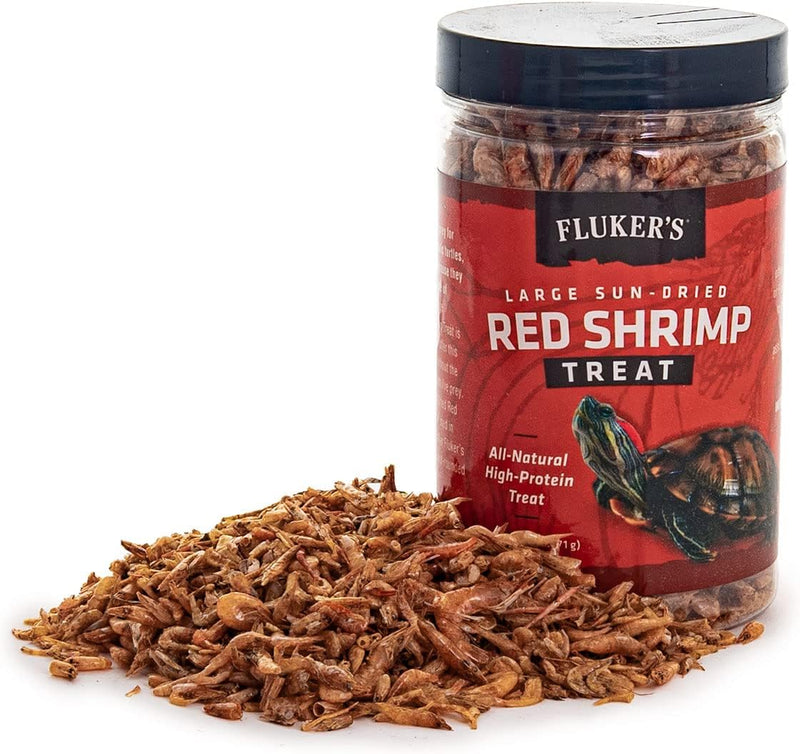 Fluker's All Natural Large Sun-Dried Red Shrimp, High Protein Treats, Aquatic Turtle Food, Great for Aquatic Frogs, Tegu