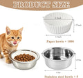 Supkiir Disposable Cat Bowls Set, 1000 Pcs Paper Cat Feeding Bowl Liners and 5 Pcs Stainless Steel Pet Bowls, Small Paper Disposable Pet Food Bowl for Small Dogs Cats, Puppy Kitten and Dry or Wet Food