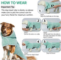 Dog Bathrobe Dog Drying Coat, Microfibre Material Fast Drying Super Absorbent Dog Bath Towel, Magic Sticker & Belly Strap, Dog Robes for After Bath Dog Bath Robe for Puppy Small Medium Large Dog Cat