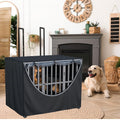Dog Cage Cover Fits 38"L x 26.3"W x 31"H Metal Dog Cages With Fleece Lining
