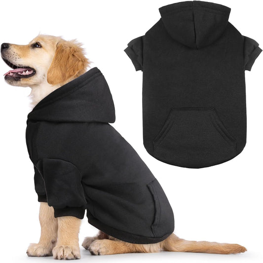 Dog Sweaters for Small Dogs Dog Hoodie Fleece Soft Clothes Sweatshirt with Pocket Hoodie for Small Dogs Puppy Sweater(Bl