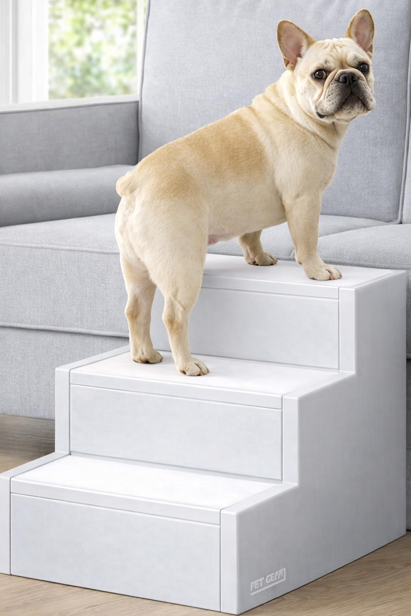 Pet Gear Pet Step III & IV Pet Stairs for Small Dogs and Cats up to 50 pounds, Lightweight, No Tools Required, 13 Colors to Choose from, Platinum, 3 Steps