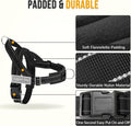 SlowTon No Pull Dog Harness - Heavy Duty Dog Harness and Leash Set for Medium Large Dogs, Reflective Tactical Harness with Soft Padded and Front Clip for Easy Walk and Training (Black L)
