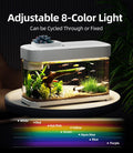 3 Gallon Fish Tank Starter Kit with Heater Hidden Filtration Light Acrylic