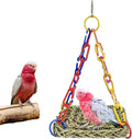 MUYG Bird Seagrass Mat,Natural Sea-Weed Woven Parrot Hammock Swing Mats Birds Foraging Wall Colorful Chewing Toy Lovebird Movable Hanging Hammocks Rocking Toys Parakeets Climbing Pad