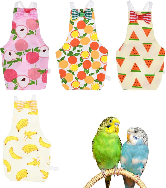 M METERXITY 1-Set Adjustable Bird Diapers, 4.9"x2.7" Washable Reusable Flight Suit Urine Wet Suit Costume for Cockatiel/