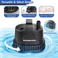 200GPH Submersible Water Pump, 10W Water Fountain Pump, Aquarium Pump, 750L/H Water Pump with 7ft Power Cord for Garden 