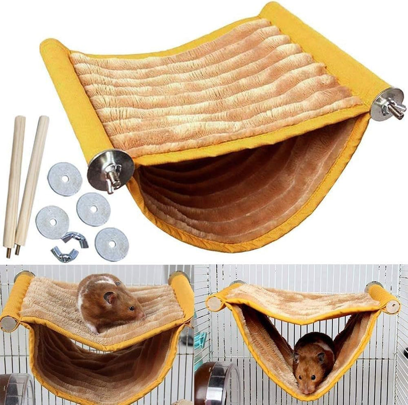 Warm Hamster Hammock House Mouse Rat Hanging Swing Bed Guinea Pig Cage Bedding Small Pet Animal Double Layer Cage Tent H