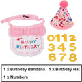 ADOGGYGO Cat Birthday Party Supplies, Pink Girl Cat Kitten Birthday Bandana Hat Numbers Pet Birthday Decorations Outfits