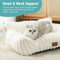 COZY KISS Cute Cat Couch, Fluffy Sofa Bed for Cats and Small Dogs, Premium Faux Rabbit Fur Cats beds for Indoor Cat, Ult