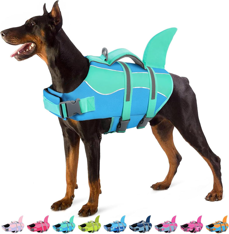 Dog Life Jacket - Shark Dog Life Vest for Swimming Boating