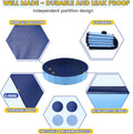 PETOCAT 97" Foldable Dog Pool Kiddie Swimming Pool, Plastic Non-Slip Hard Shell Kids Wading Pool, Large Portable Collapsible Pet Puppy Bathing Tub, Heavy Duty - Family Size, 8 ft x 16 inch.D - 5XL