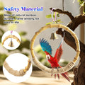 MUYG Bamboo Ring Bird Swing Perch,Large Circle Cage Hanging Toys,Bird Perch Climbing Toy Steady Natural Birds Hemp Rope Swings for Budgie,Cockatiels,Conures,Finches,Small Parakeets