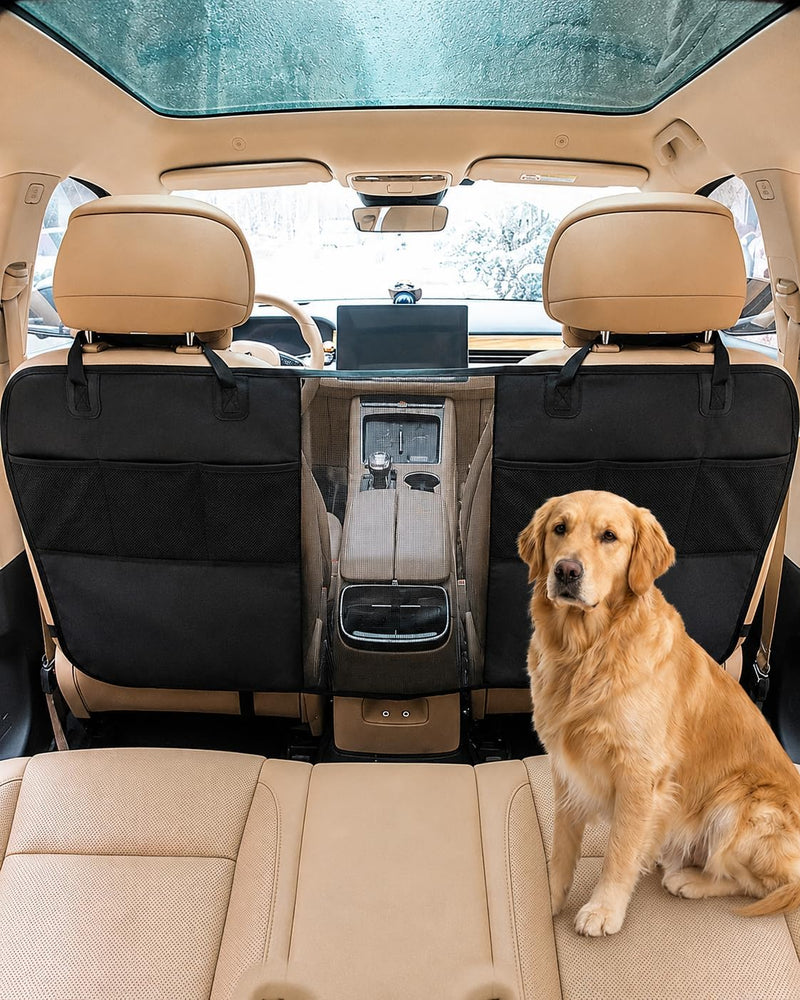 Dog Car Barrier, 600D Oxford Pet Divider Net with Storage Pockets
